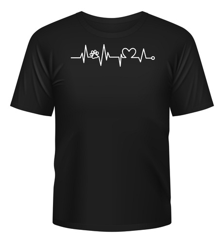 Playera Negra De Moda Casual Para Mujer Diseño Pulso Huella
