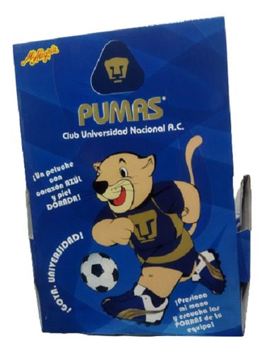 Peluche Pumas Goyo 2025 Musical Mi Alegria Color Azul