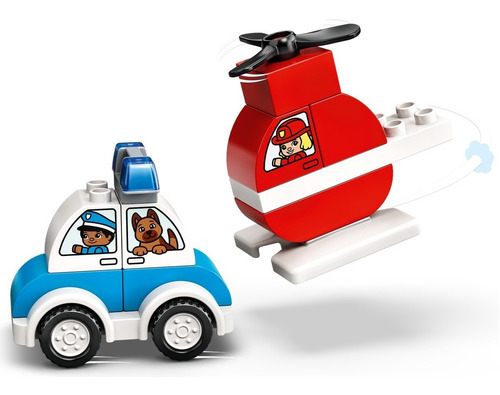Imagen 4 de 5 de Lego 10957 Mi Primer Helicóptero De Bomberos Auto De Policia