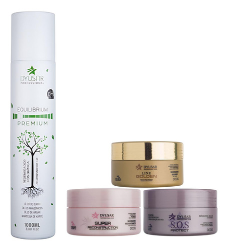 Kit Cronograma Capilar + Shampoo Ph Equilibrium 1 Litro