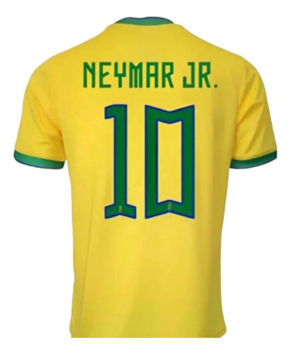 Camiseta Amarilla Neymar Brasil  Nro. 10 Niño/adulto