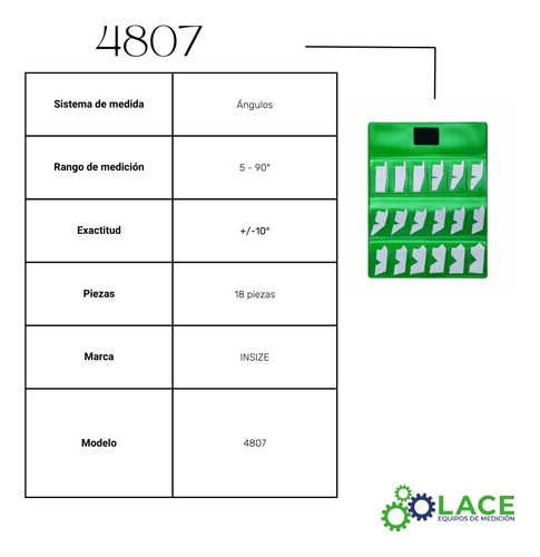 Juego De Galgas Ángulos Insize 4807
