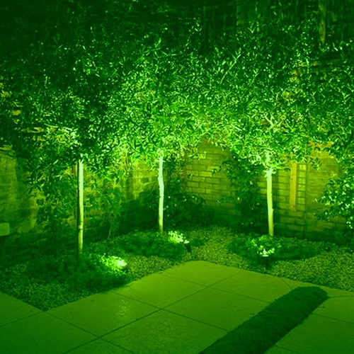 Imagem 5 de 5 de Luminária Spot Led Espeto P/jardim Lâmpada Cob Luz Verde 7w