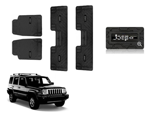 Tapetes 3 Filas Bt Logo Jeep Commander 2006 2007 2008 2009 