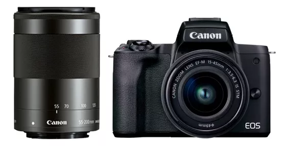 Camara Canon Eos M50 Mark Ii Sin Espejo Lente 15-45 + 55-200
