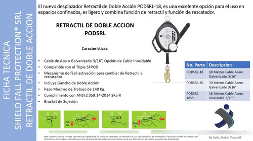 Tripie Espacios Confinados Sfp Shield Fall 30 Metros Inox