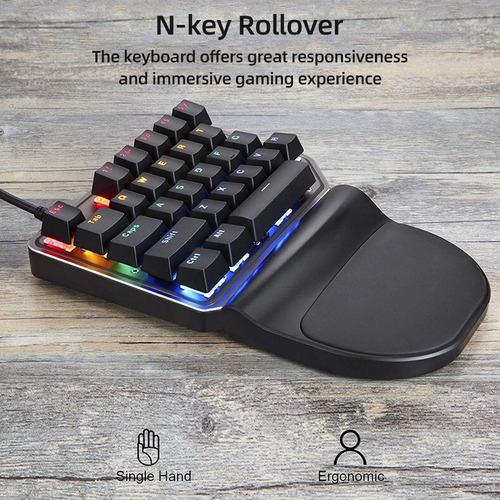 Teclado Mecânico De Uma Mão Motospeed K27 27 Teclas Com Fio
