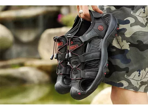 Cuero Genuino Para Zapatos Hombres, Sandalias Gran Tamaño A