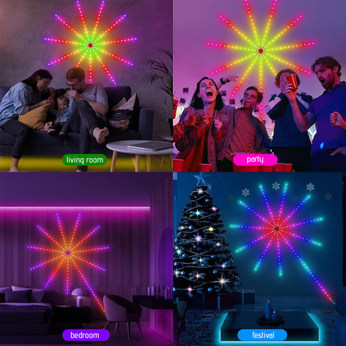 Tiras Led De 24 Teclas, 10+1 Luces De Fuegos Artificiales Dr