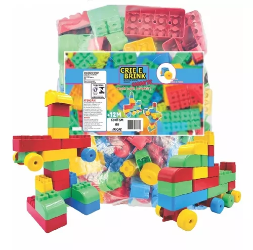 Blocos de Montar 22 Peças MK165 BOX BLOCK Infantil Educativo Pedagógico  Encaixe Didático Dia da Criança