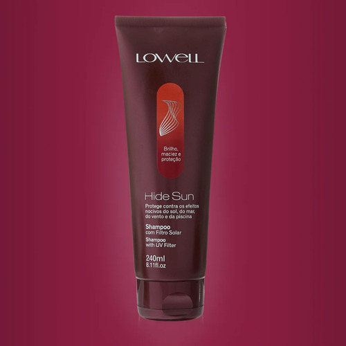 Lowell Hide Sun - Shampoo De Brilho Com Filtro Solar 240ml