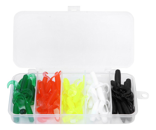Cebos Blandos De Goma Artificial Con Doble Cola, 5 Unidades,