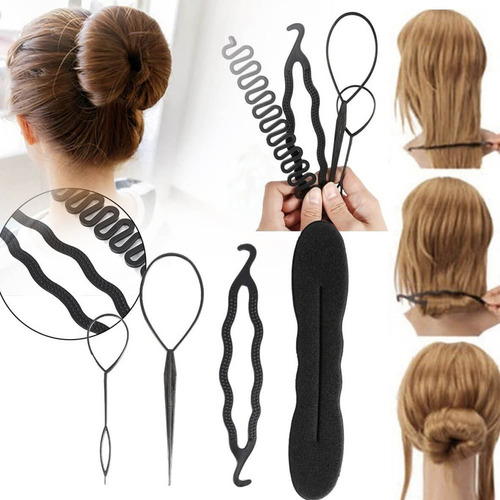 B Pelo Moño Hecedor Trenzado Peinado Clip Diy