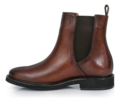 Bota Cuero Mujer Botineta Clasica Elastico Botita Briganti
