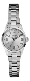 Reloj Bulova Para Dama Modelo: 96l198 Color del fondo Plateado