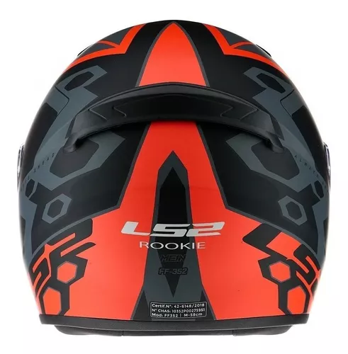 Casco Moto Ls2 352 Integral Rookie Mein Neon Visor Simple