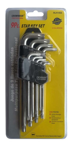 Juego / Set Llaves Estrella O Llaves Torx 9 Piezas