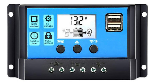 Controlador Carga Batería Regulador Panel Solar 12v/24v Auto