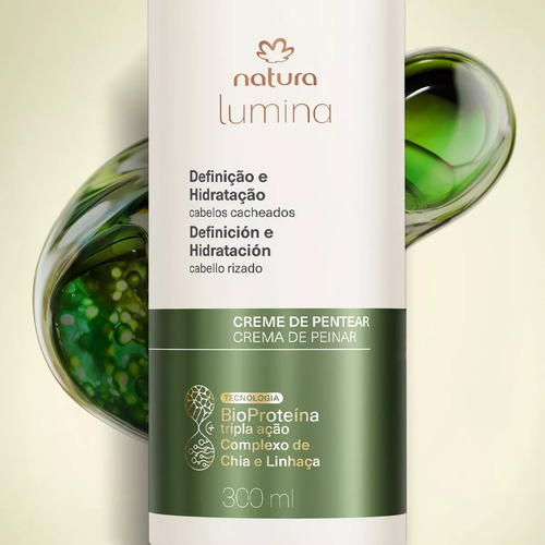 Natura Lumina Kit Shampoo+ Cond+ Creme Pentear Cab Cacheados