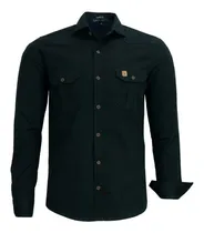 Comprar Camisa Social Manga Longa Masculina Slim Fit Estilo Militar