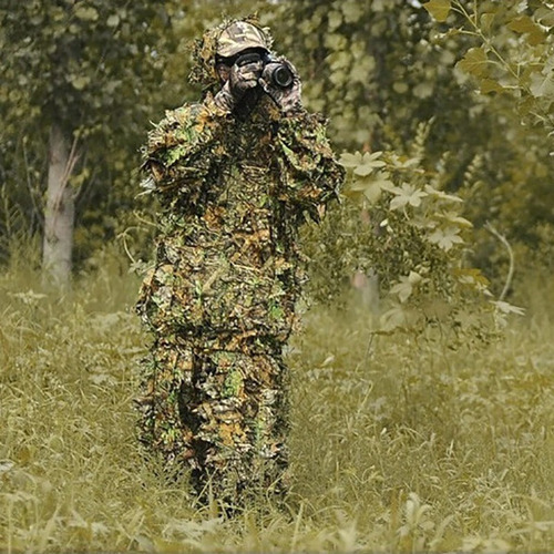 Imagem 4 de 7 de Roupa Ghillie Camuflada Airsoft Paintball 3d Mato Com Capuz