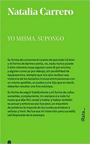 Libro Yo Misma, Supongo