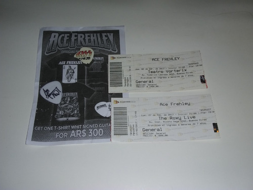 Ace Frehley - Argentina 2017 (entradas)+ Pua,flyer
