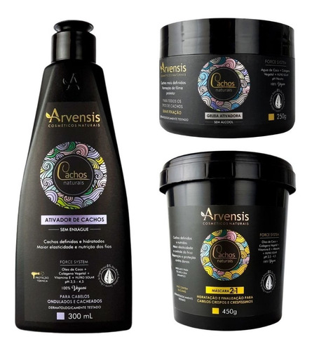 Kit Arvensis Cachos Ativ. Ondulado Mascara 2x1 Geleia Suave