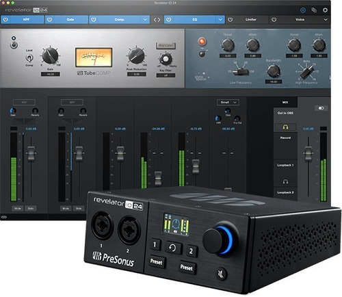Placa de streaming Midi Presonus Revelator Io24 Usb Interface, cor preta