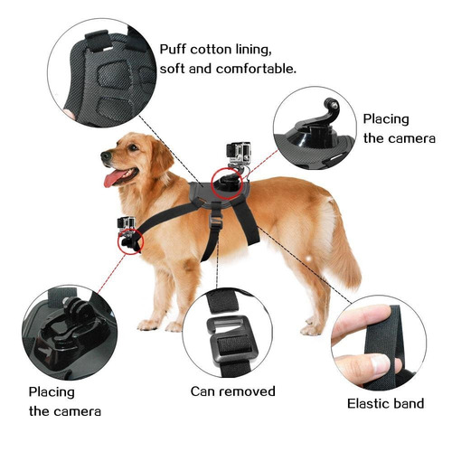 Arnés O Pechera Para Perro Go Pro Hero 4/3+/3/2/1 Sjcam Etc