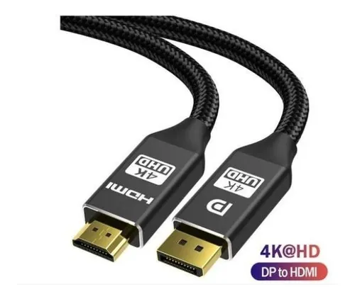 Cabo Adaptador Displayport Para Hdmi 4k 1 8 Metros 144 Hz