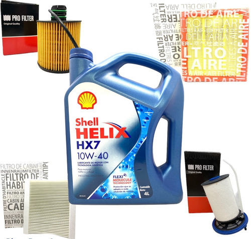 Kit Service 4 Filtros + 4l Aceite Shell Helix Jeep Renegade 