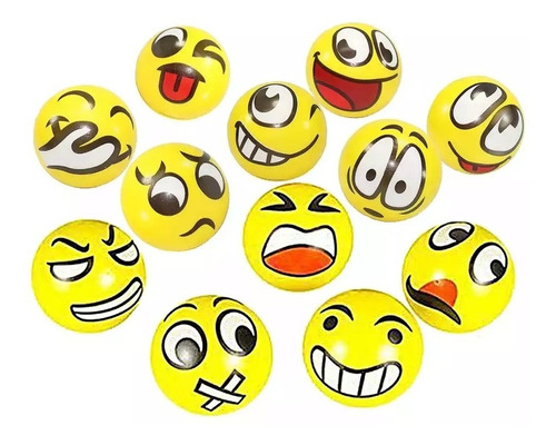 Pack 12 Pelotas Antiestress Emoticon Emojis .y Otros Modelos