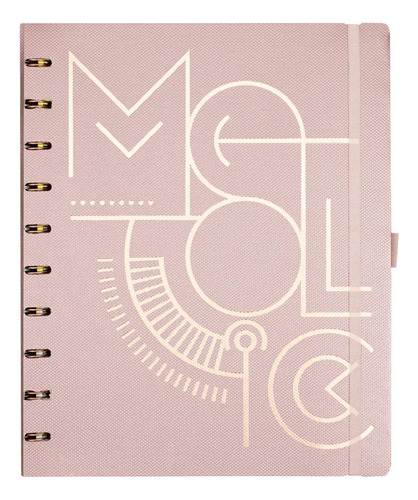 Caderno Sys Flex Coleção Metallic Rosa - Grande - Ótima