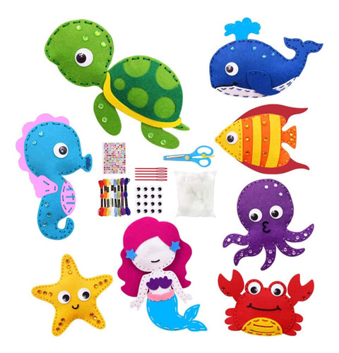 Kit De Costura De Fieltro Para Niños, 8 Unidades, Diseño De