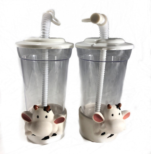 2 Vasos Para Leche Vaca (vaquita) Tipo Mason Jar 