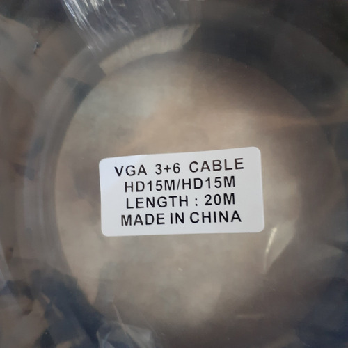 Imagen 3 de 3 de Cable Vga De 20 Mts Macho 15 Pin Doble Filtros