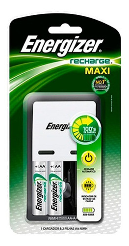 Cargador Maxi + 2 Pilas Aa2 Energizer Recargables