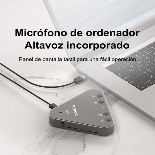 Micrófono Para Conferencias Bomge Con Bocina De 360° Y Usb Color Negro