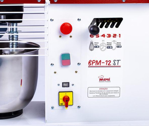 Batedeira Planetária 12l Com Alavanca Standard 1/3cv Maná Cor Branco Frequência 60 127/220v