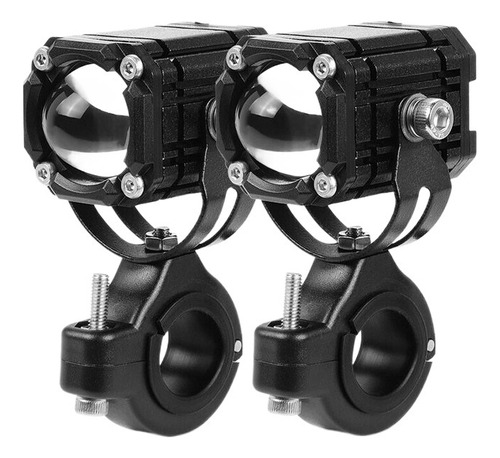 Par Lupa Faros Bicolor Alta Baja Estrobo Ojo Diablo Moto