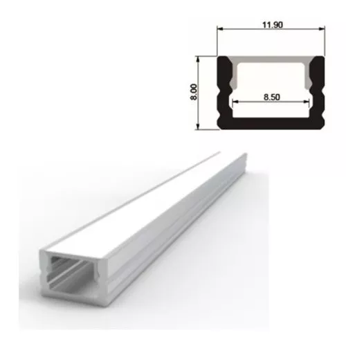 Perfil Aluminio Para Tiras De Led X 3 Metros | LED Morón - Materiales  eléctricos e iluminación
