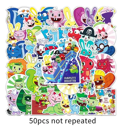 50 Adesivos De Bagagem À Prova D'água Happy Tree Friends Xy