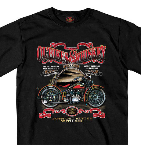 Hot Leathers Polera Old Bikes & Whiskey