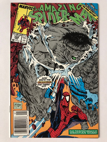 Amazing Spiderman #328 Marvel Comic 1990 Grey Hulk Mcfarlane (Usado)