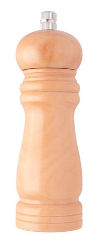 Moedor De Pimenta Sal Moinho Cerâmica Madeira 15cm - Bege