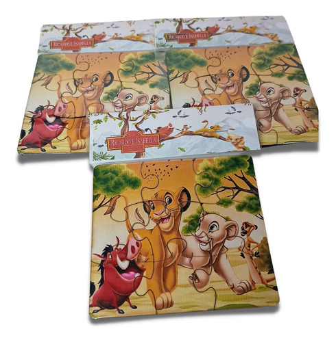Kit Jogo Da Memória + Quebra Cabeça Rei Leão 10 Unidades