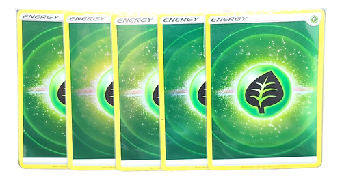 Grass Energy Set 5 Cartas Pokemon Holo Idioma Ingles 
