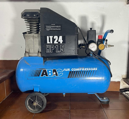 Compresor Aire Ábac 24lts 1.5hp Manguera Acoples Y Pistolas