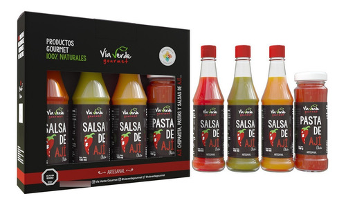 Imagen 1 de 4 de Pack 3 Salsas Y 1 Pasta De Ají Víaverde , 100% Natural